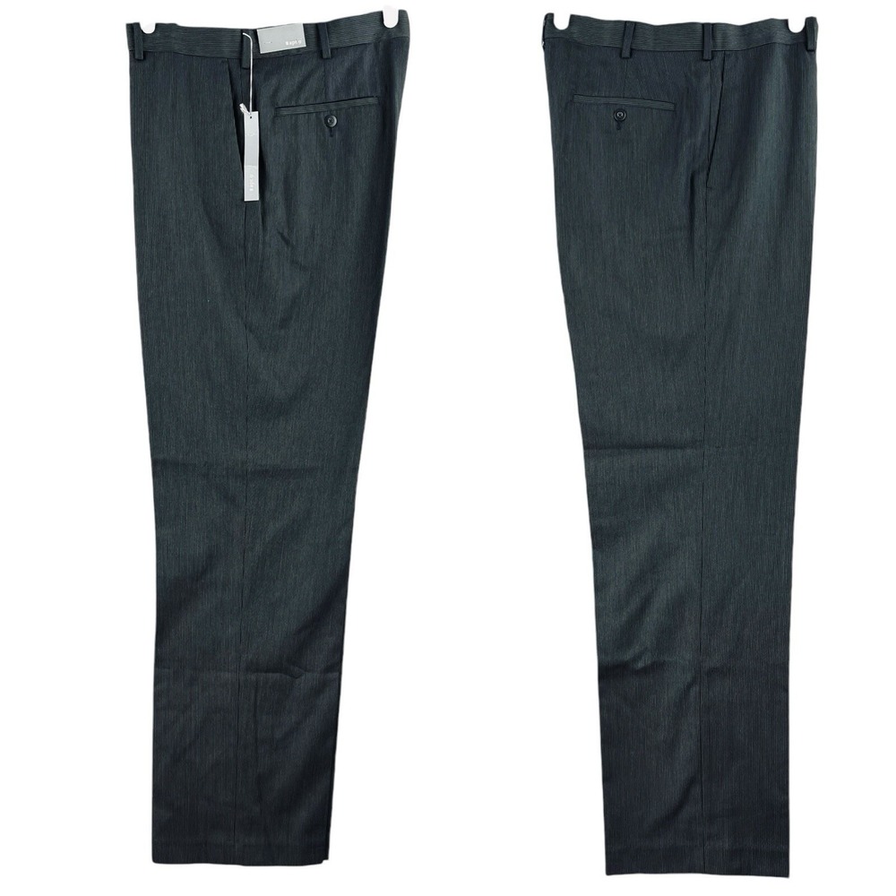 Apt.9 Men's Dress Pants 34x34 Caviar Color Flat Front Straight No Stretch NWT